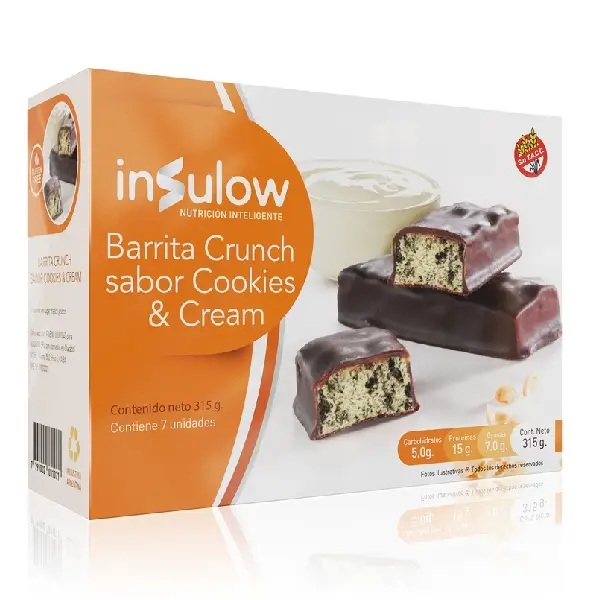 BARRA DE PROTEÍNA CRUNCH COOKIES & CREAM INSULOW